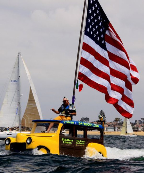 Dennis St Onge working the start of a Newport-Ensenada Race © Rich Roberts http://www.UnderTheSunPhotos.com